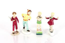 Four Royal Worcester figures of children, F.G. Doughty 