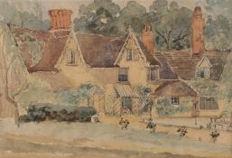 Attributed to Thomas Churchyard 1798-1868, a study of Moat Farm, Dallinghoo, watercolour, 16,5cm x