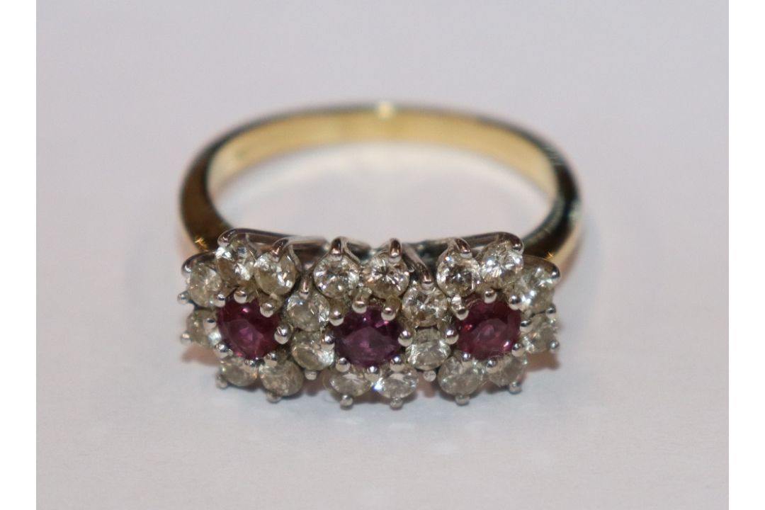 An 18ct gold diamond and ruby set ring - Image 3 of 8