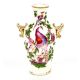 A Chelsea porcelain baluster vase, decorated birds and foliage flanked by gilt heightened floral - Image 1 of 2