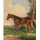 Henry Basebe 1922, "By Jingo A Chestnut Race Horse", oil on canvas, signed inscribed and dated - Image 1 of 3