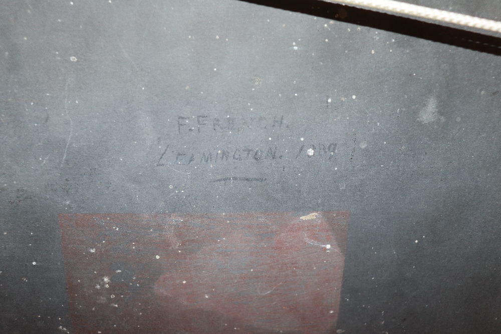 F. French, a Christmas Carol, signed oil on board dated 1889, 22cm x 29cm contained in gilt frame - Image 6 of 6