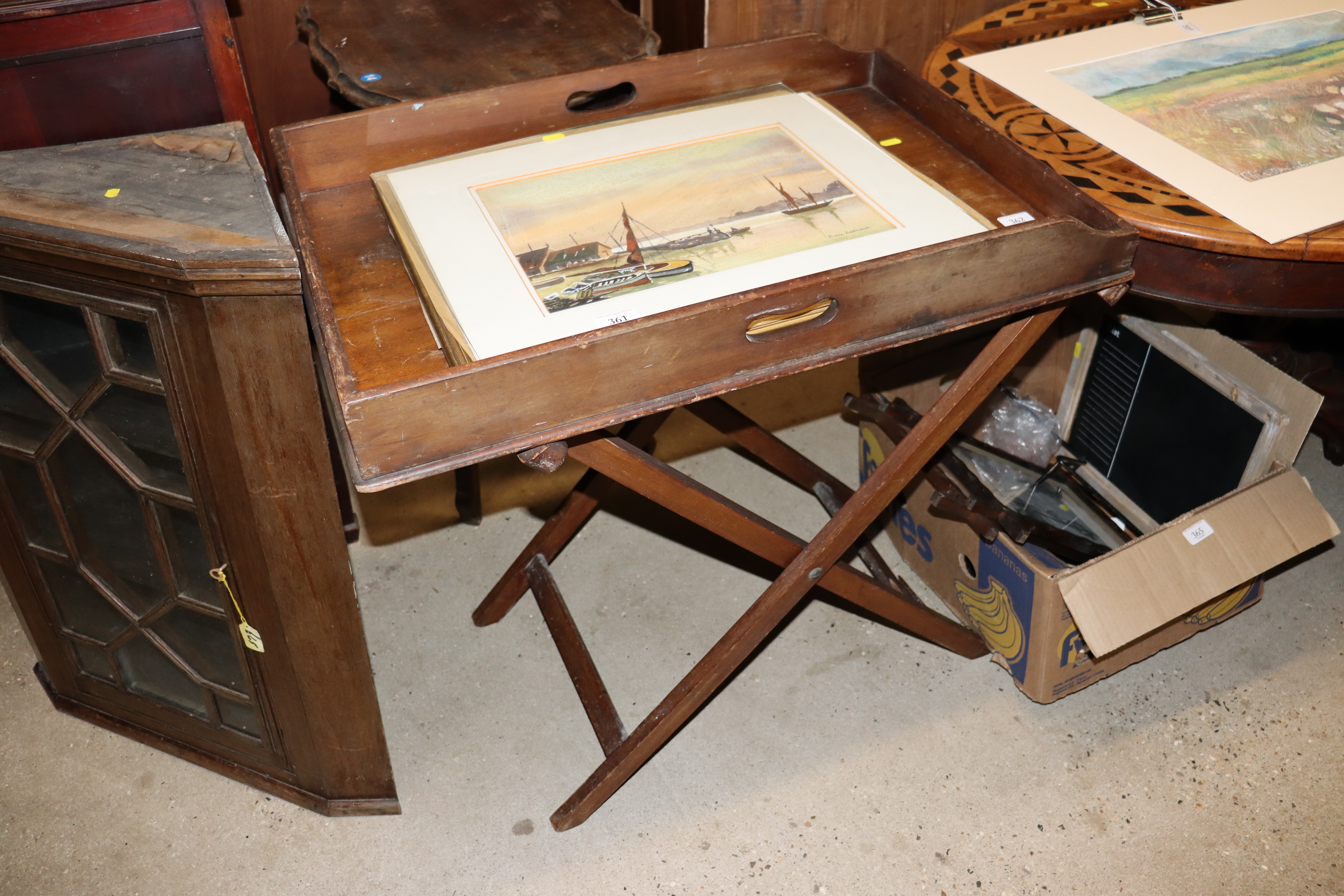 A 19th Century butlers tray on stand