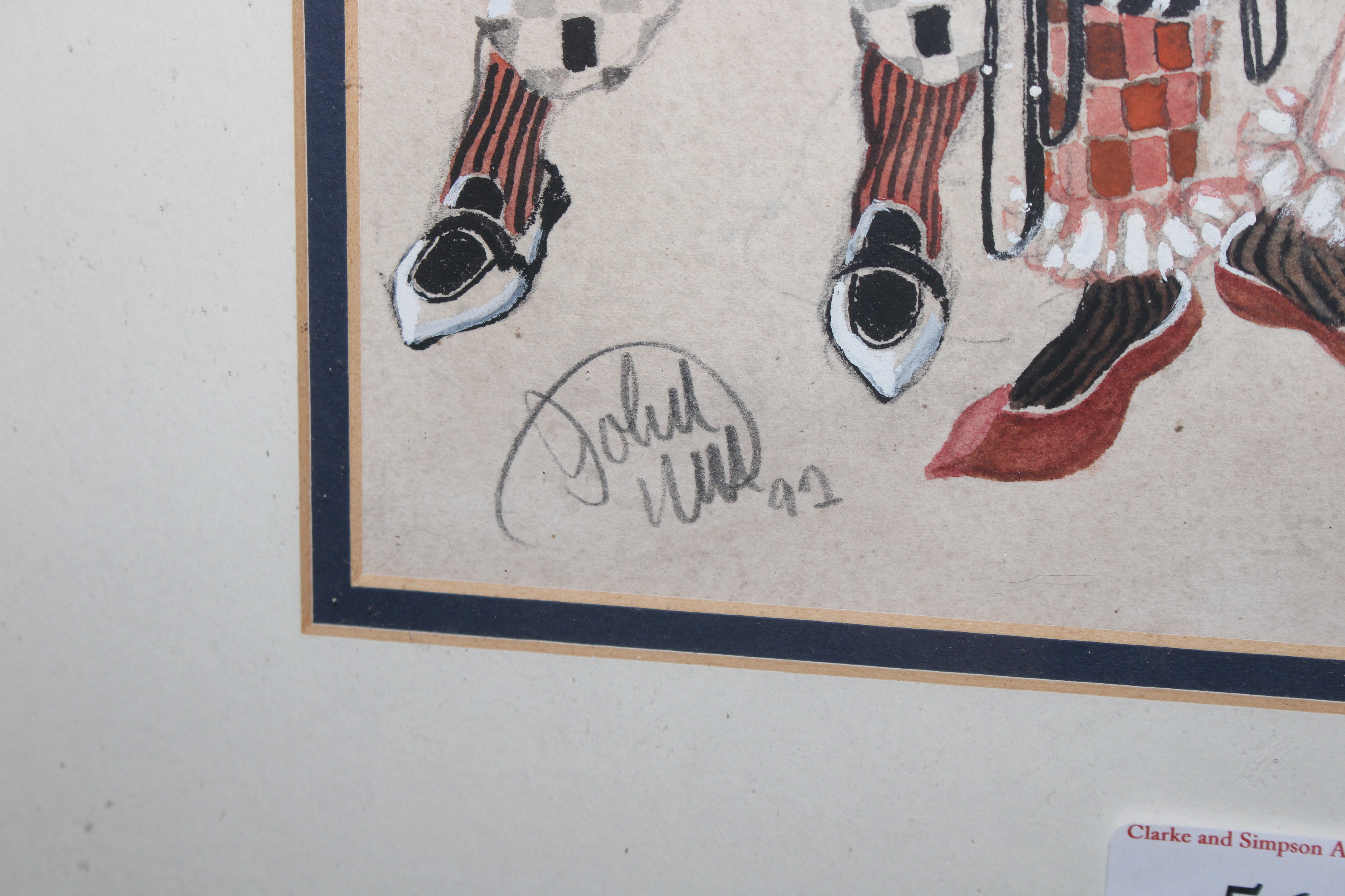 John Uht, watercolour entitled "red Drum" - Image 3 of 3