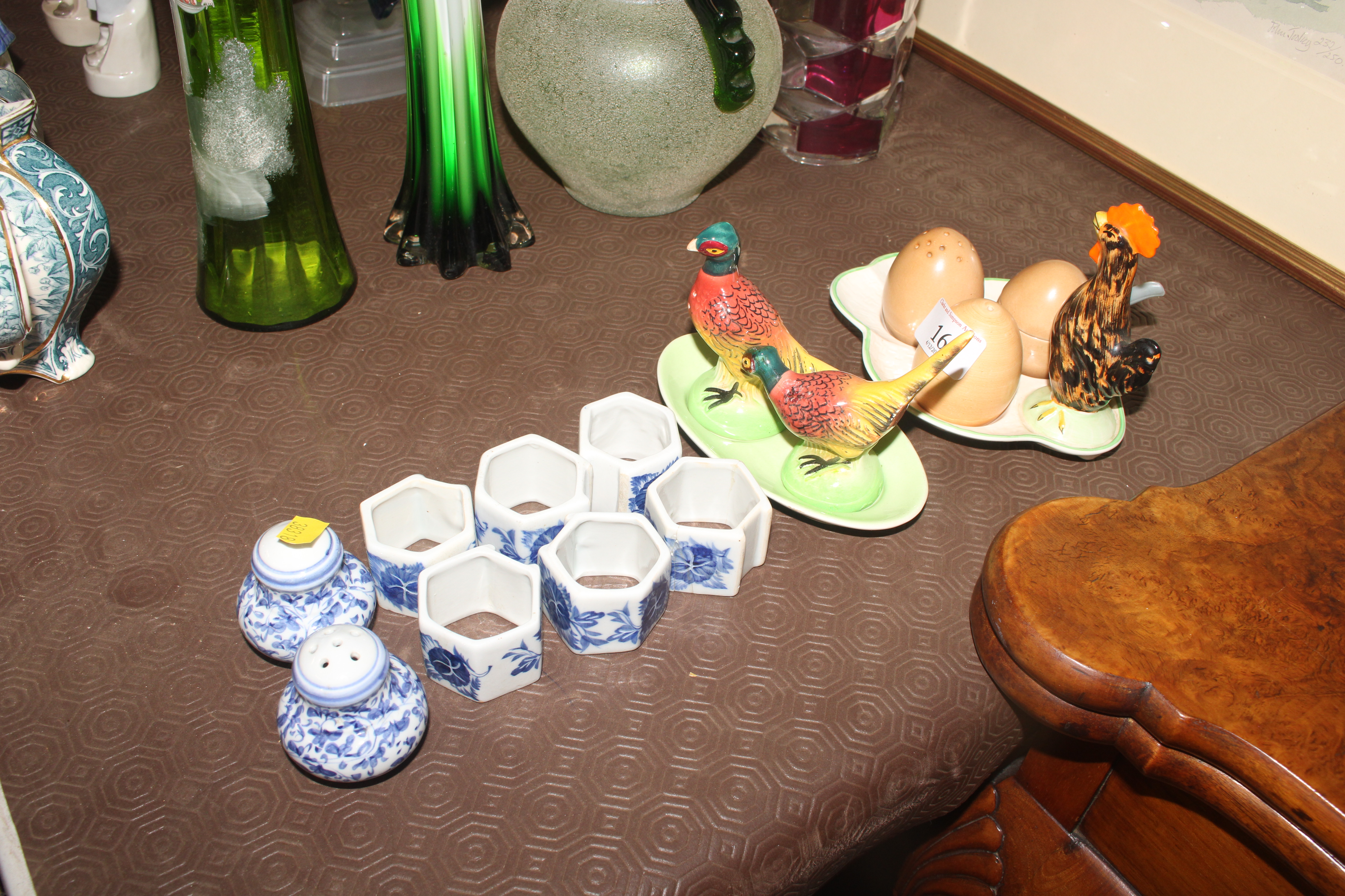 A Crown Devon cruet set in the form of chicken and