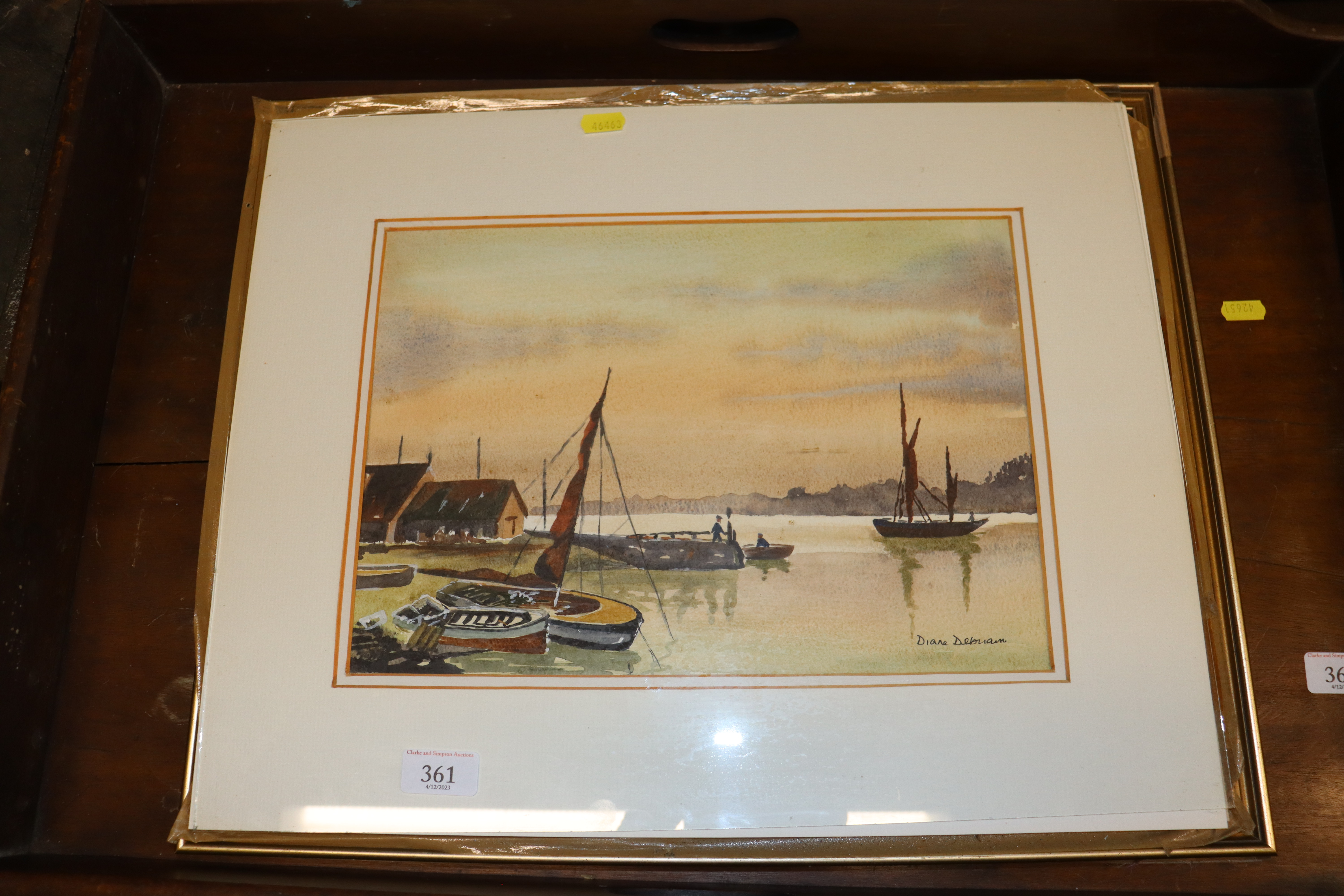 Two Diane Deben watercolour studies depicting moor