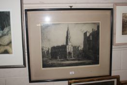 E.S. Packard, pencil signed etching 