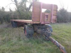 Tandem axle flat bed trailer 30` c/w 5th wheel coupling bogey