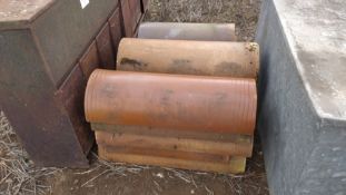 14 x Glazed 1/2 pipes for feeders,