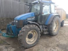 New Holland TS115 tractor, 2003, Reg AU53 0AD, 5,136 hours, c/w front link arms, 14.