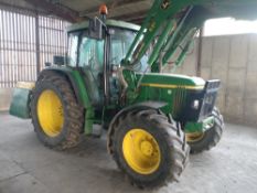 2002 John Deere 6310 4wd Tractor, 8,393 hours, Reg AP02 KPV, s/n L06310V344601,