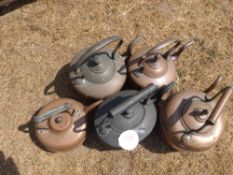 5 x Copper Kettles
