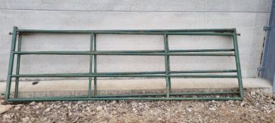2 x Heavy duty livestock gates (green) 14ft x 4.