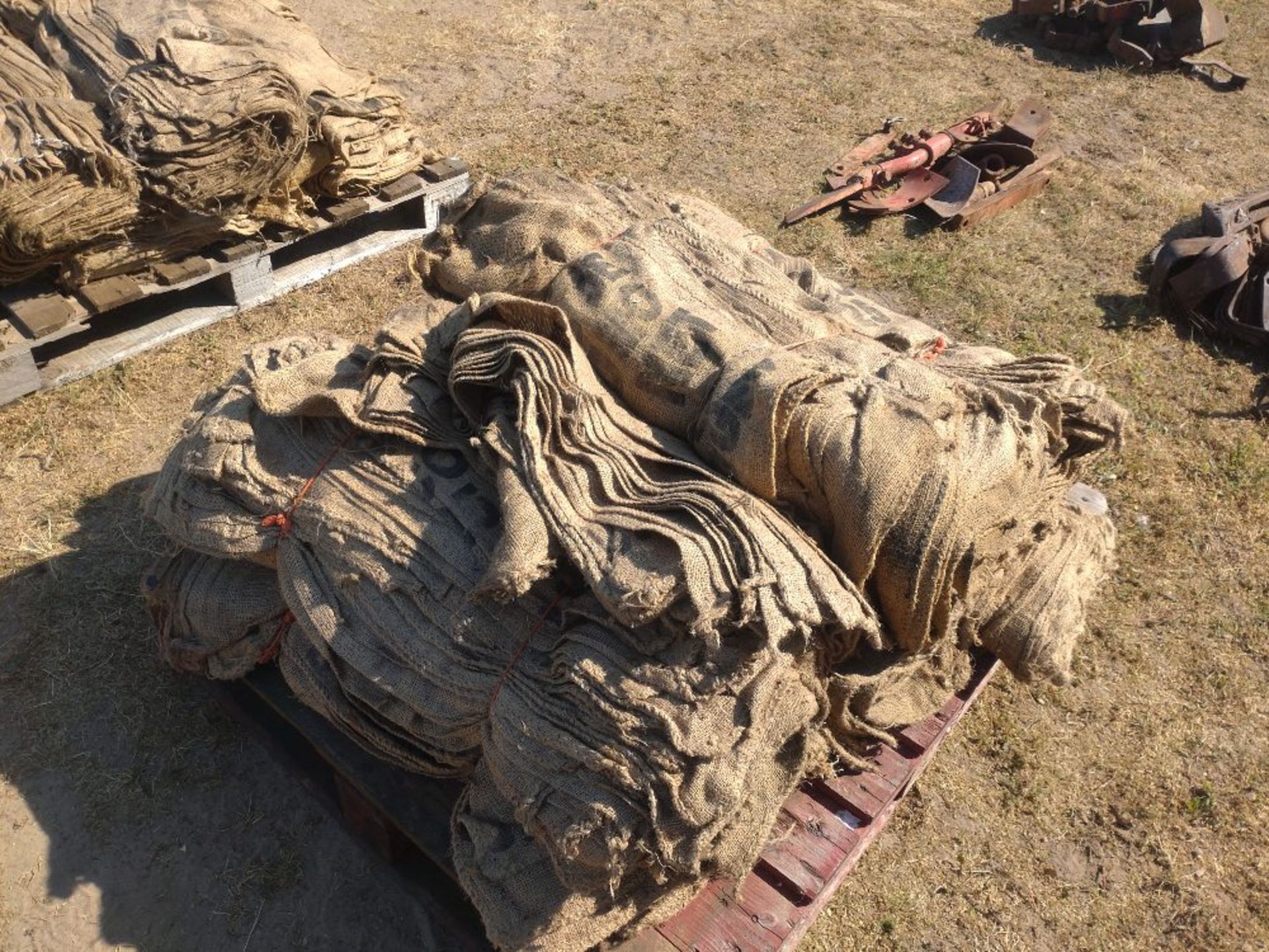 Pallet of hessian sacks
