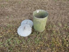 Tin dustbin and two lids