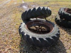 Pair of dual wheels and tyres Good Year 13.