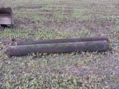Pair of round timber gate posts, 2.