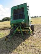 2002 John Deere 592 round baler, net and twine, control box,
