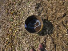 Round cast iron pig bowl,
