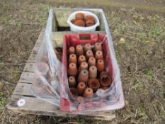 Various terracotta pots and 1 concrete tub,
