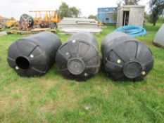 3 x Black plastic tanks