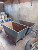 2 x 4' three wheel feed barrows and 4 x