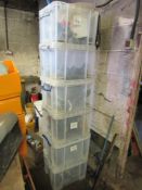 6 x Plastic boxes of water valves