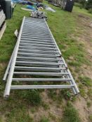 Pallet of gate wheels with 4 x gates and a barrier