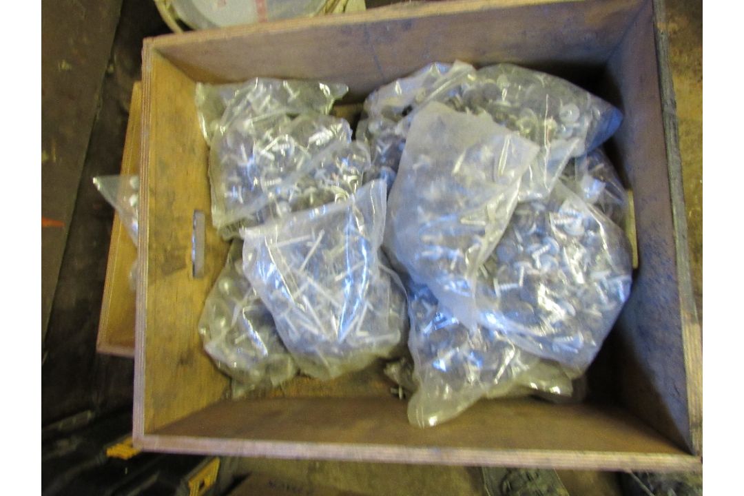2 x Wooden boxes of roofing nails