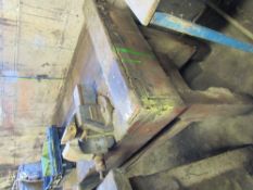 Wooden work bench with vice 6'4