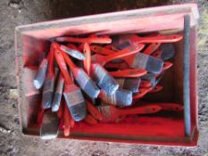 Tray of paint brushes