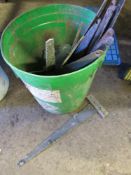 Bucket of assorted door hinges approx 17