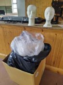 Box of polystyrene display heads