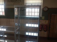 Glazed display cabinet, 4 glass shelves, 100cm x 200cm x 40cm,