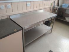 Stainless steel preparation table 150cm