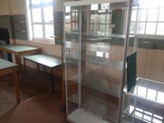 Glazed display cabinet, 4 glass shelves, 100cm x 200cm x 40cm,