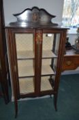 Edwardian Glazed & Painted Inlaid Display Cabinet