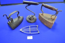 Tally Iron and Two Box Irons