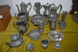 Pewter Tea and Coffee Pots, Tudric Vase, etc.