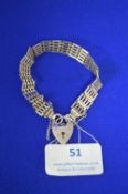 Hallmarked Sterling Silver Chain Bracelet with Padlock ~13g, London 1979