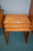 Nest of Three Retro Teak Tables