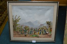 Oil on Canvas African School