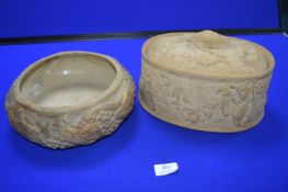 Terracotta Game Pie Dish plus Bluebird Design Bowl