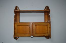 Victorian Mahogany Wall Shell with Fretwork Detail