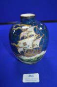 Pilkington's Lancaster Vase with Sailing Ship Design