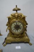 French Brass Mantel Clock