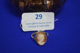 9k Gold Ring with Cameo Size: N