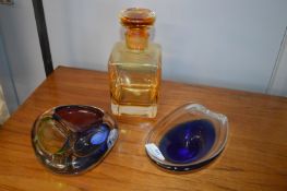 Three Murano and Studio Glass Dishes etc.