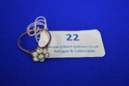 9k Gold Ring with Seven Opals Size: Q