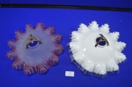 Two Victorian Glass Shades